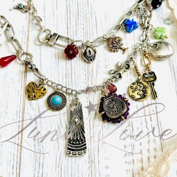 FREE PEOPLE Maxamillion Charm Necklace World Traveler NWT - Picture 5 of 6
